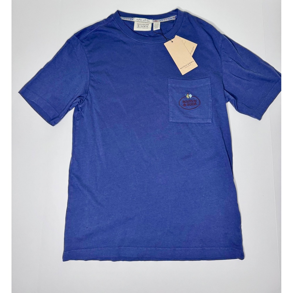 Scotch & Soda Pocket Tee Peacoat Blue Mens Small SFA24VMT-10596 NWT